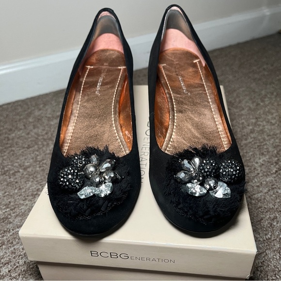 BCBGeneration Shoes - BCBGeneration Telly Women’s Suede Wedges Heels Shoes 7 M Embellishment Shoes